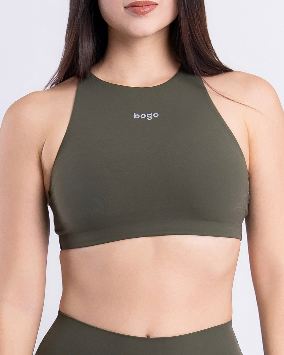 CROP HALTER MILITARY GREEN