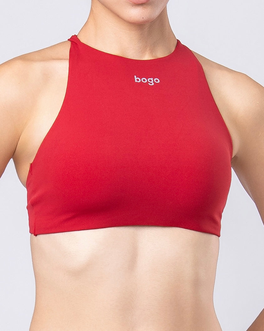 CROP HALTER RED RUBY